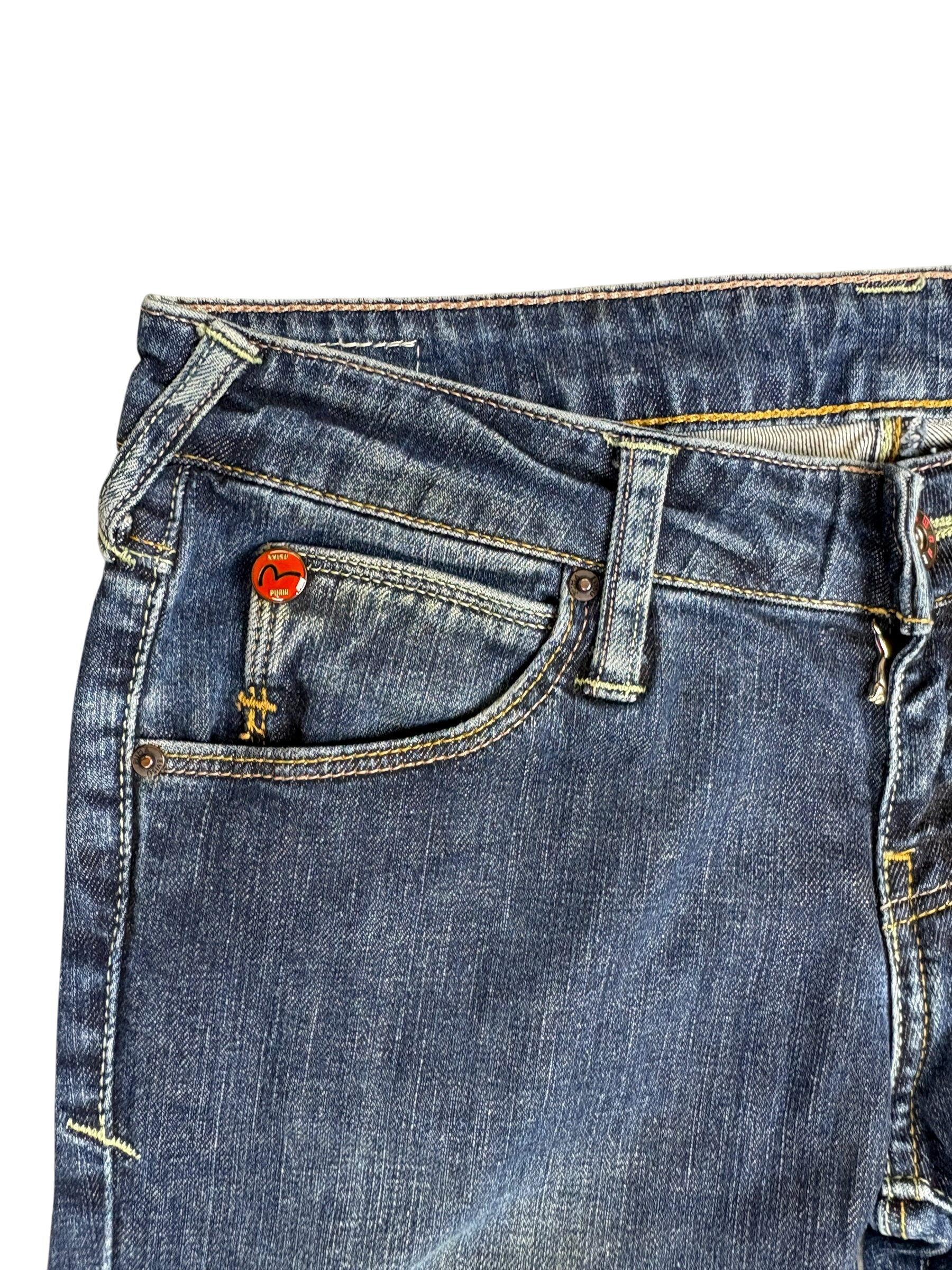 Evisu Baggy Frauen denim Jeans 2000s look